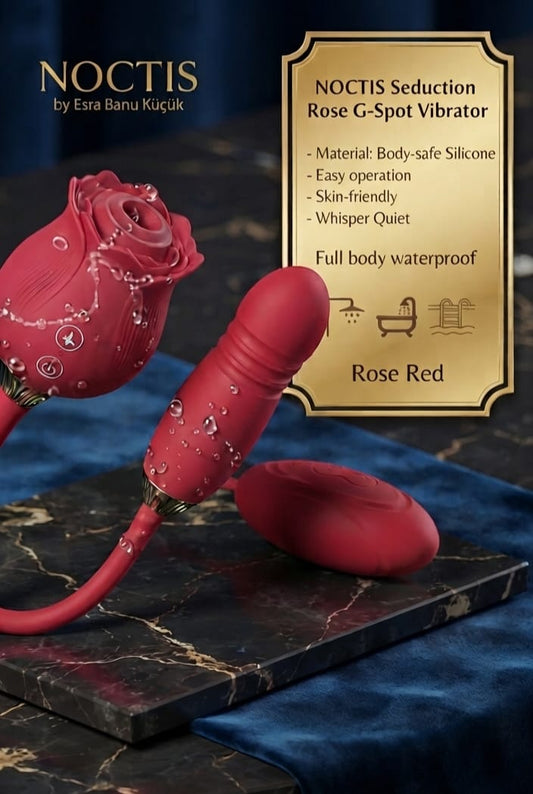 Rose suction vibrator with dildo
