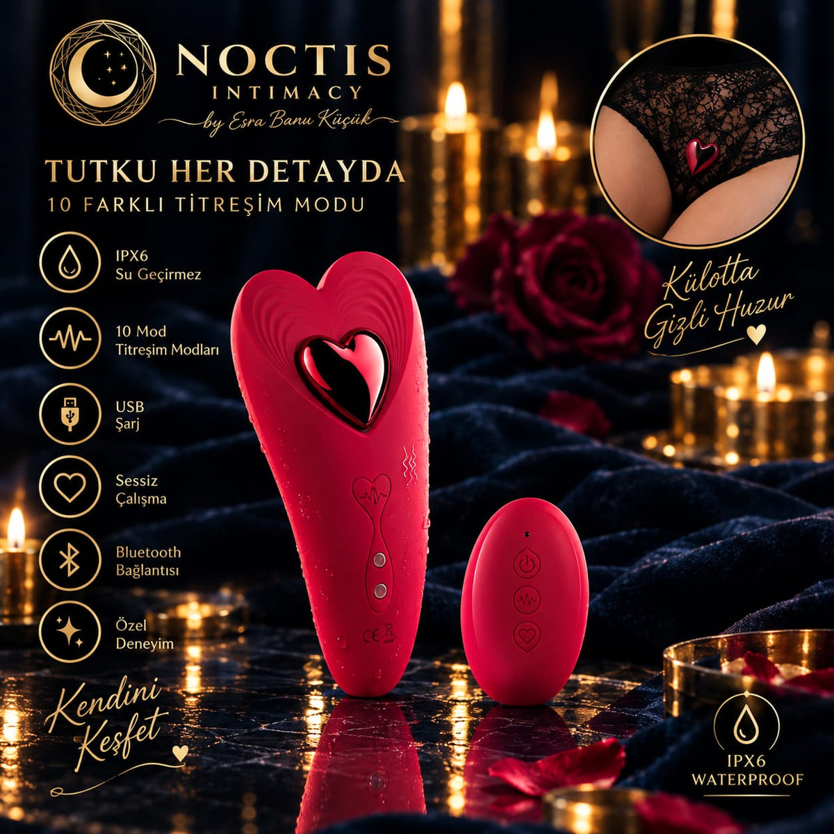 Tragbarer Höschenvibrator mit App-Steuerung