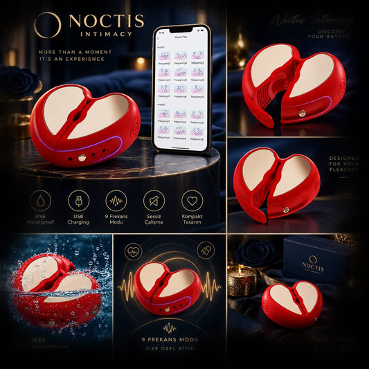 App-Controlled Vibrating Nipple Clamps – 10 Modes Heart Design Teething & Pleasure Clamps, Adult Toy
