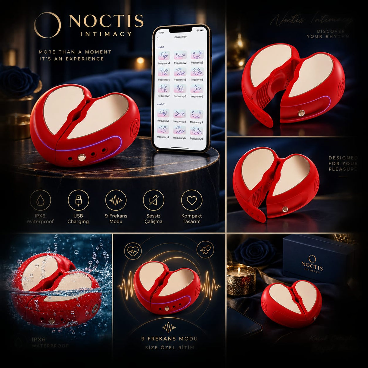Herzförmiger App-gesteuerter Doppel-Vibrator