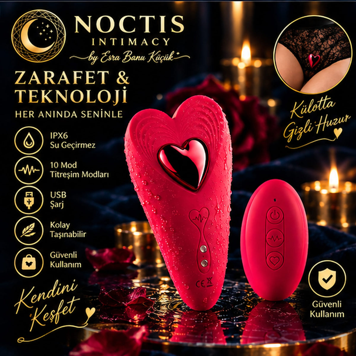 Tragbarer Höschenvibrator mit App-Steuerung