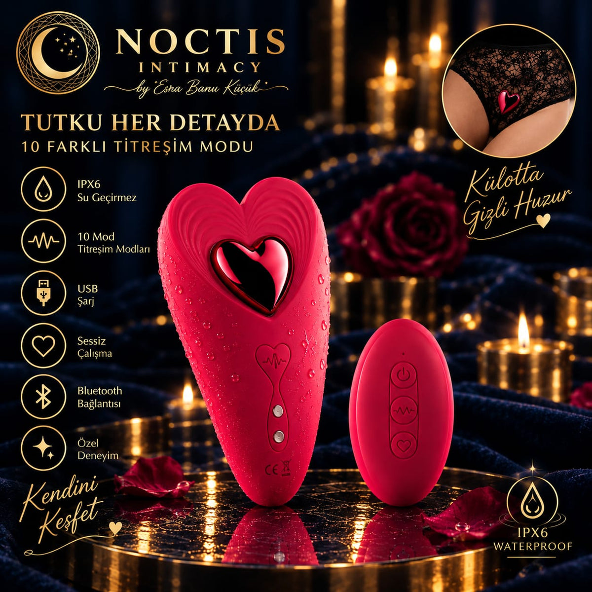 Tragbarer Höschenvibrator mit App-Steuerung