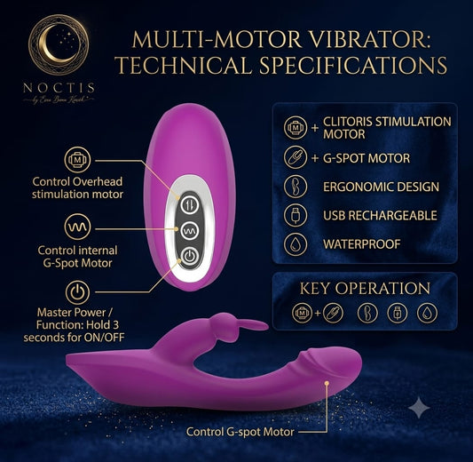 Dual Stimulation Rabbit Vibrator – 7 Vibration Modes G-Spot & Clitoral Massager, Waterproof USB Rechargeable Adult Toy