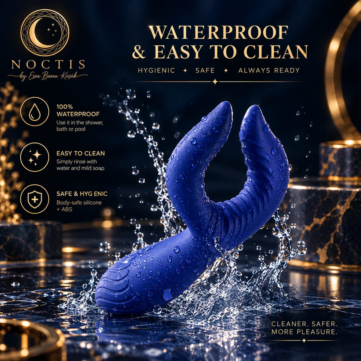 Triple Motors Couples Vibrator – 7 Frequency USB Rechargeable Waterproof Clitoral & Vaginal Stimulation Toy for Men and Women
