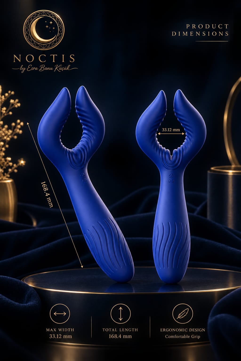 Triple Motors Couples Vibrator – 7 Frequency USB Rechargeable Waterproof Clitoral & Vaginal Stimulation Toy for Men and Women